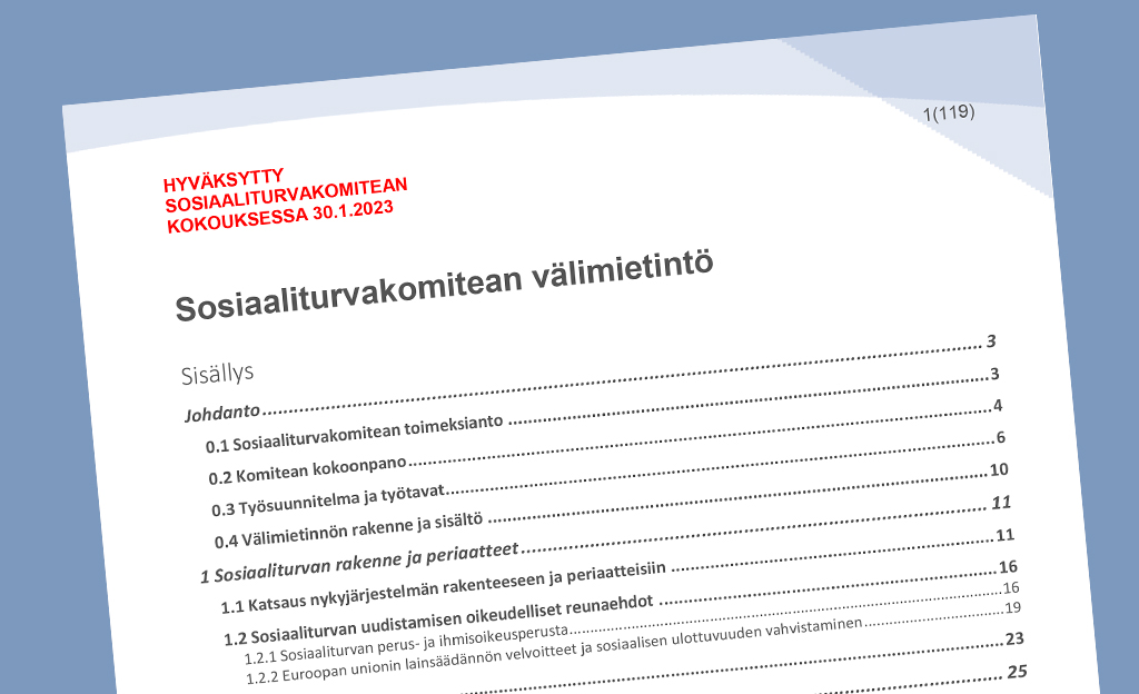 Sosiaaliturvakomitean välimietintö.